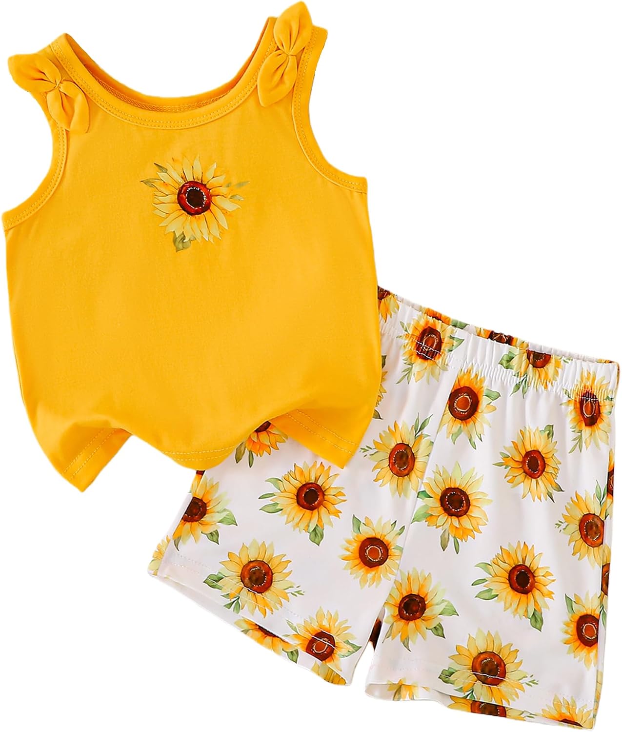 Toddler Baby Girl Clothes 2 Piece Short Set Crop Tank Tops Sleeveless Shirt Matching Hawaiian Outfit Summer