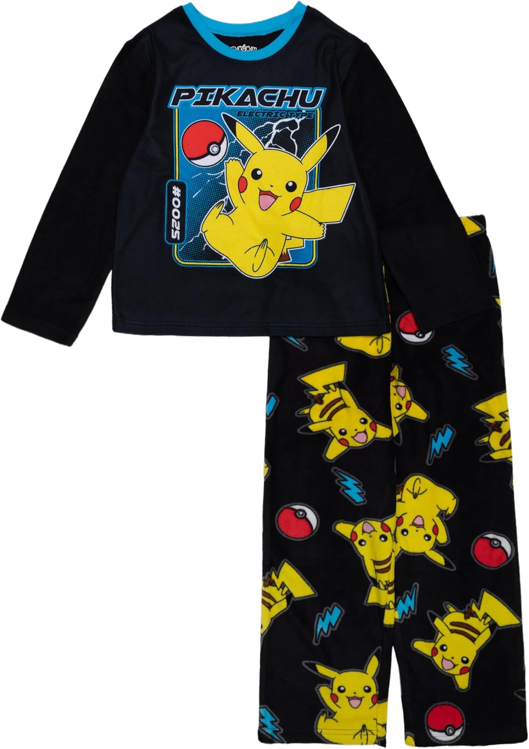 Pokémon Boys’ 2-piece Loose-fit Pajama Set, Soft & Cute for Kids