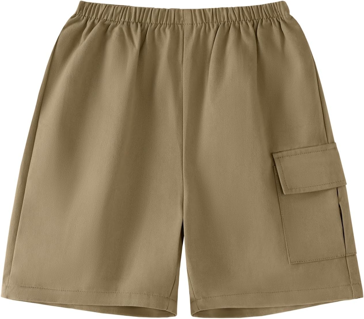 Boys Cotton Cargo Shorts Khaki Pull-On School Outdoor Shorts with Pockets