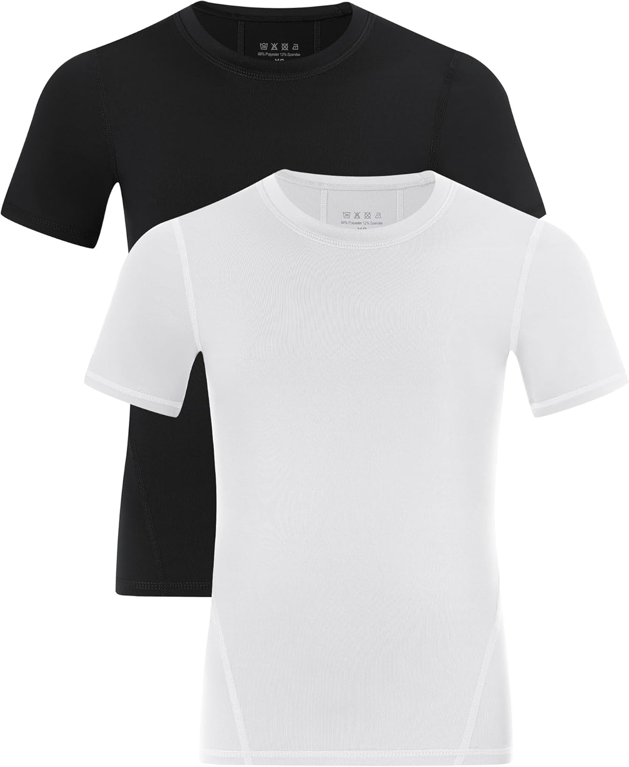 Boys Compression Shirt Short Sleeve Youth Athletic Undershirt Kids Base Layer T-Shirt for Football Basketball
