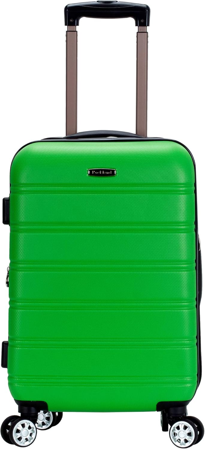 Rockland Melbourne Hardside Expandable Spinner Wheel Luggage, Carry-On 20″, Green