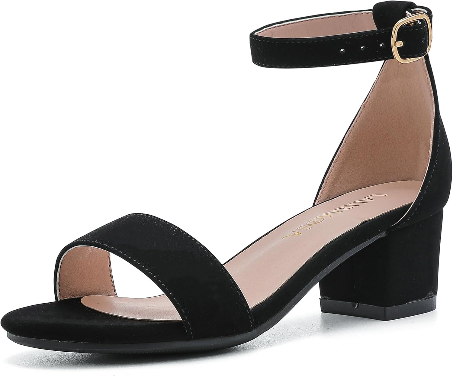 LAURMOSA Girls High Heels Sandal for Girls Open Toe Ankle Buckle Strap Dress Shoes for Little Big Kids in Wedding Party Block Chunky Pump Sandals