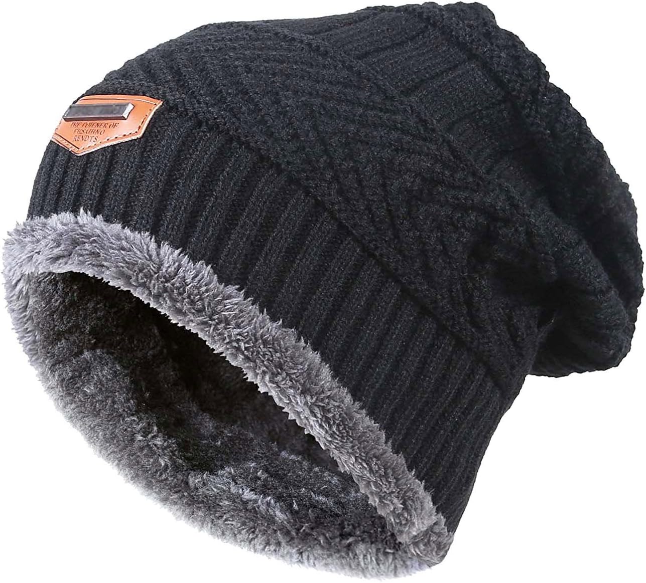 Winter Beanie Hat for Boys Girls (5-14 Years) Slouchy Beanie Windproof Warm Knit Kids Skull Cap