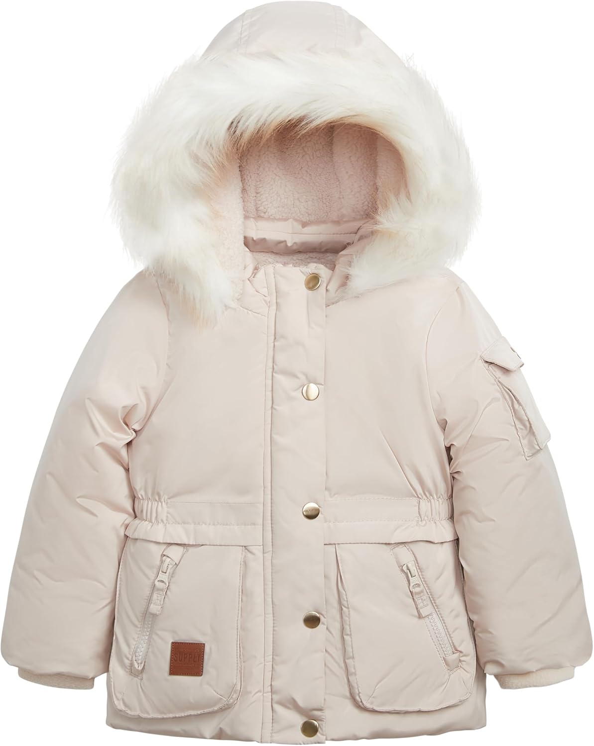 LONDON FOG Girls’ Heavyweight Utility Parka With Cozy Trim Hood