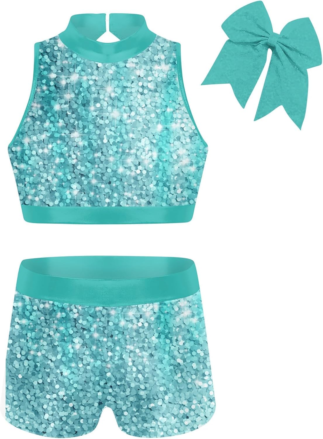 Vogseek Gymnastics Leotards for Girls with Shorts Sparkly Ballet Dance Unitards Biketards Kids Activewear