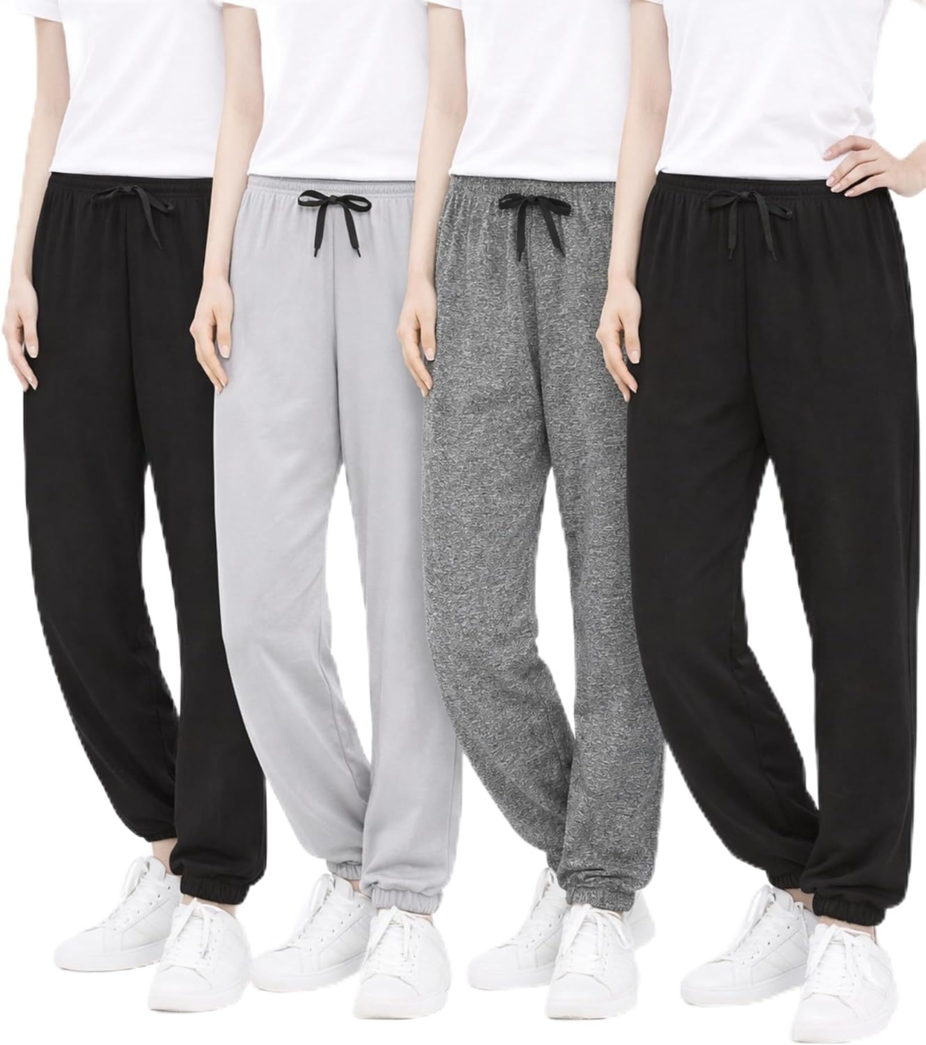 Sweet Hearts Girls Sweatpants – 4 Pack Super Soft Girls Activewear Performance Jogger Pants: Made in USA (Sizes: 5-18)