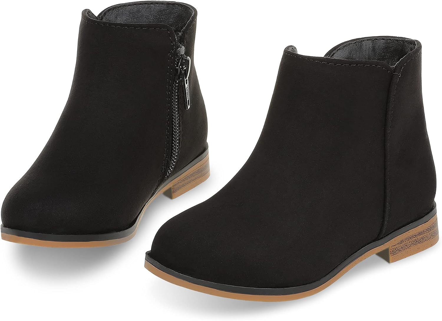 Girls Boots Kids Ankle Boots Side Zipper Booties Fashion Short Suede Low Heels