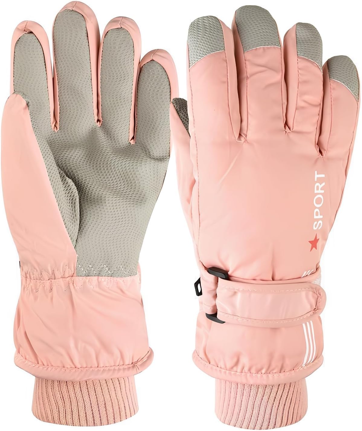 Kids Winter Snow Ski Gloves Boys Girls Warm Waterproof Breathable Gloves for Outdoor Sports 6-12Y