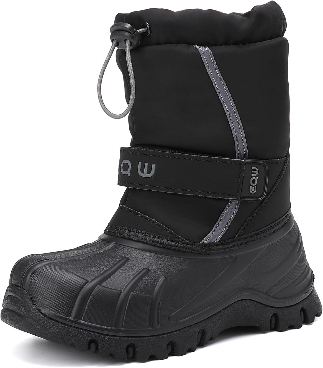 EQW Kids Snow Boots Waterproof Winter Boots for Boys & Girls Slip-on Warm Fur Lined Non-Slip Insulated Ankle Shoes