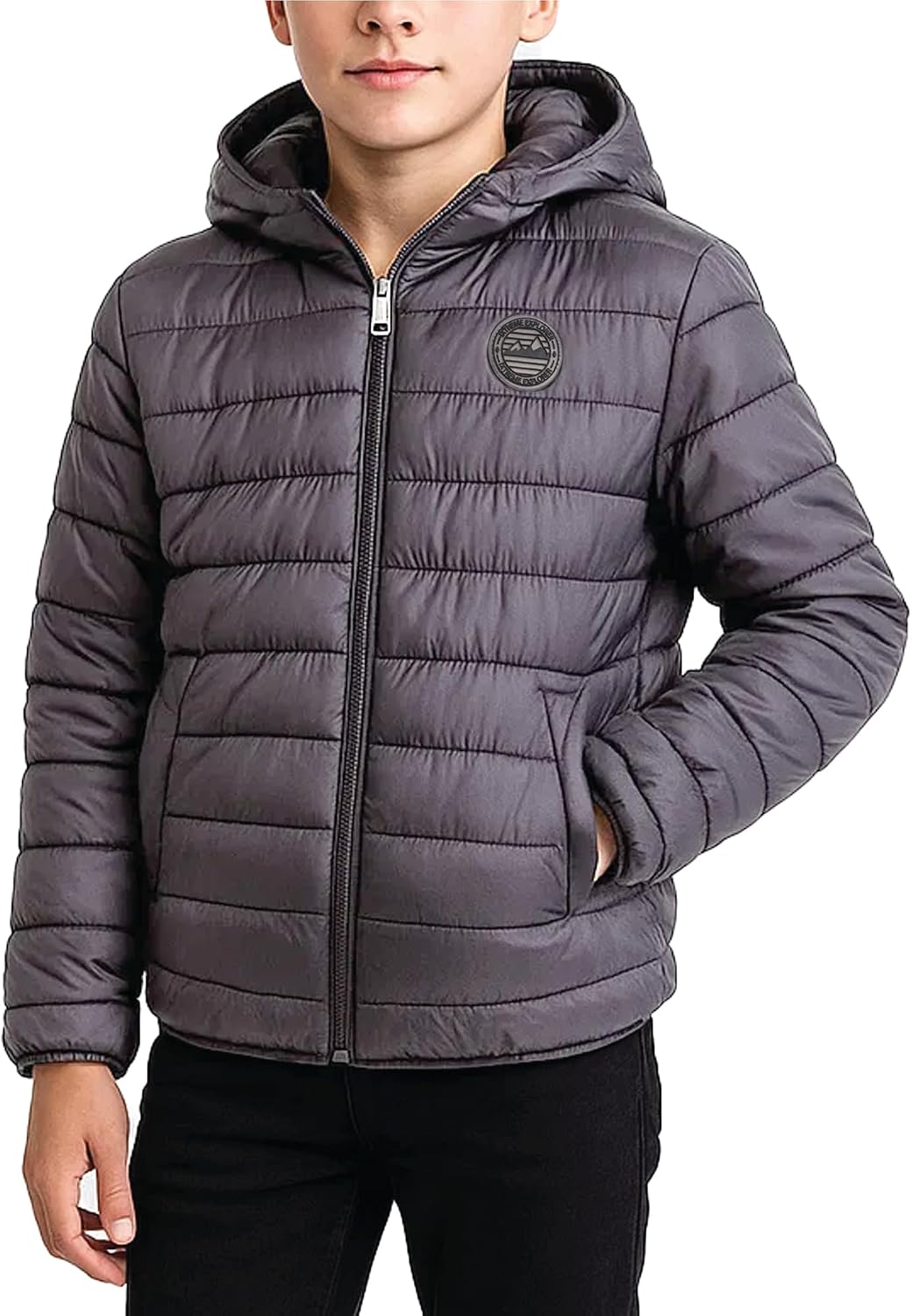 iXtreme Boys Puffer Jacket – Wind & Water Resistant Warm Lightweight Quilted Zip Up Packable Boys Winter Coat