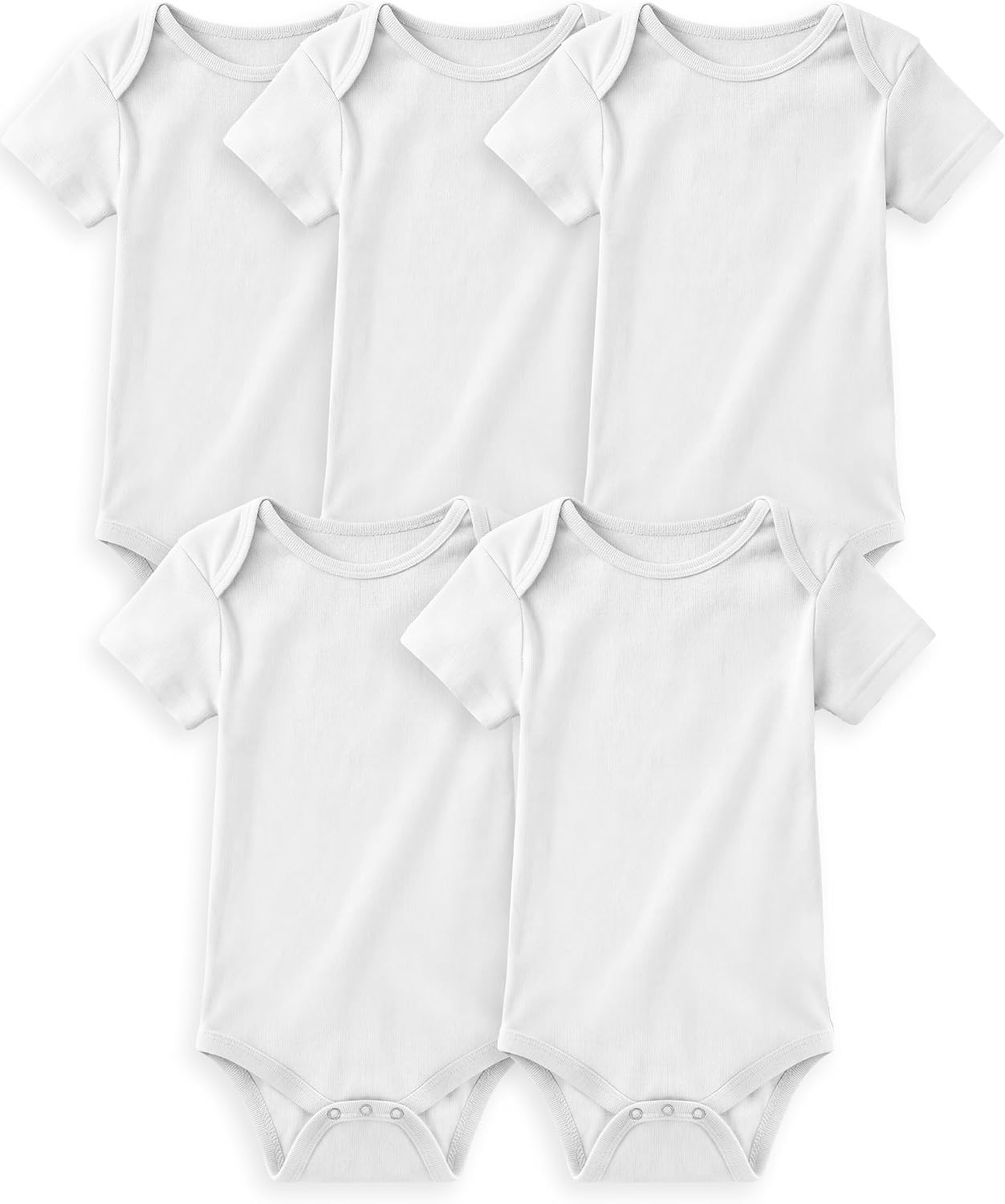 Yoofoss Baby Bodysuits 100% Organic Cotton Baby Short Sleeve Baby Boys Girls Clothes Soft Newborn Infant Romper,5 Pack