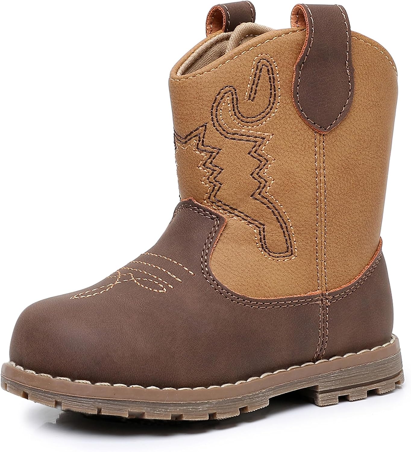 Apakowa Baby & Toddler Cowboy Boots for Boys Girls Infant Baby Cowboy Cowgirl Western Boots Round Toe All Seasons 6-36 Months (Infant/Toddler)