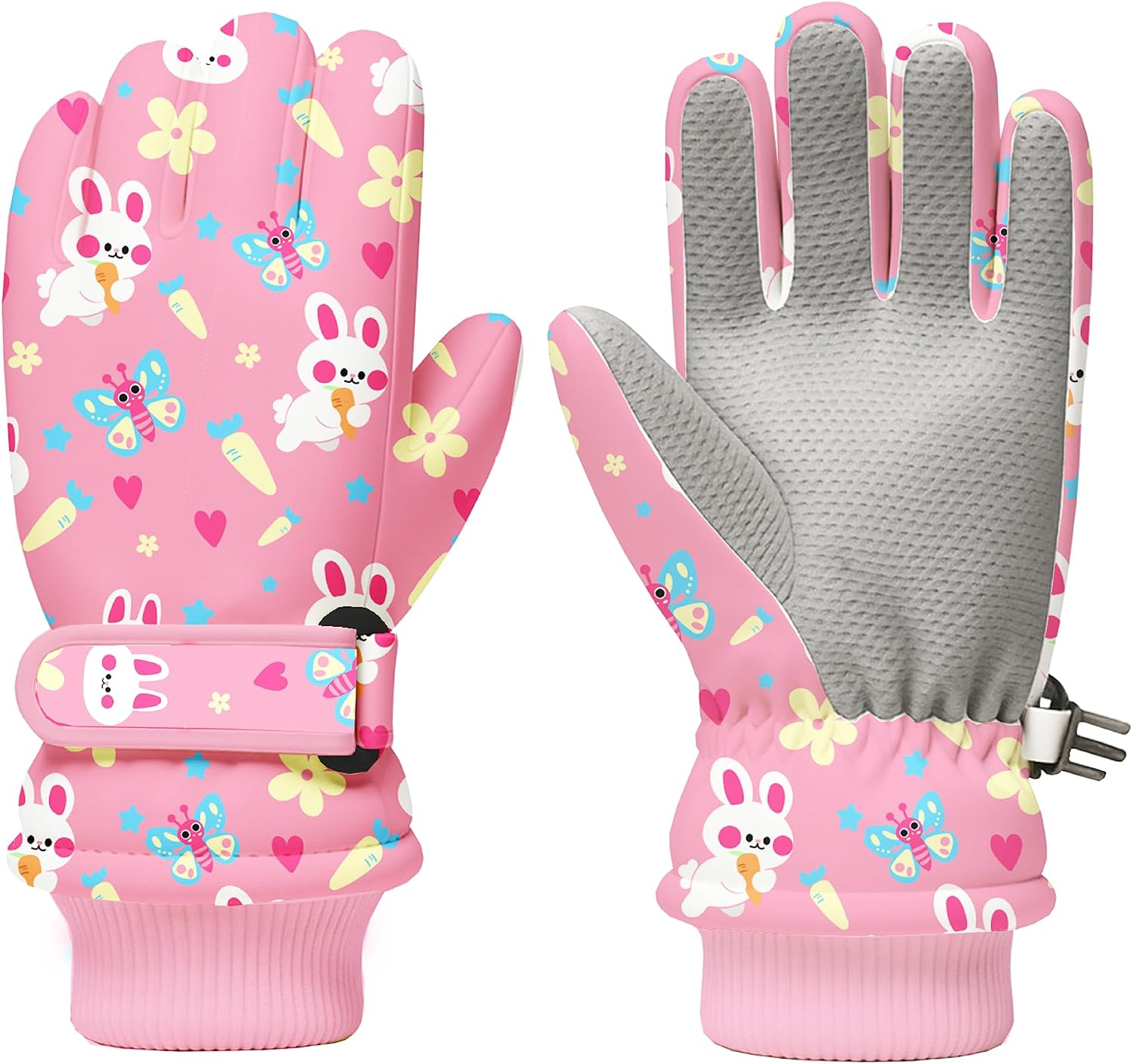 Kids Winter Snow Ski Gloves, Waterproof Cold Weather Insulated Outdoor Snowboard Gloves for Toddler Girls 3-11Y