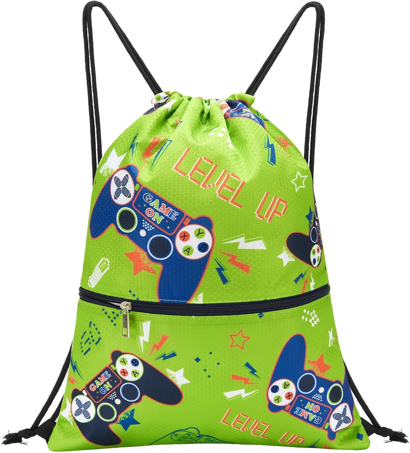 WAWASAM Kids Drawstring Backpack, Gym Swim Bag Cinch Bag for Girls Boys with Zipper Pocket