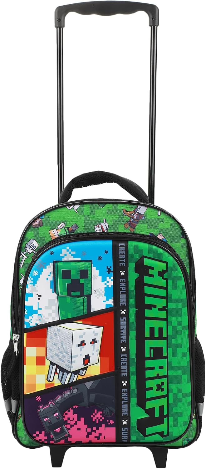 Minecraft Rolling 16” Backpack with Adjustable Handle