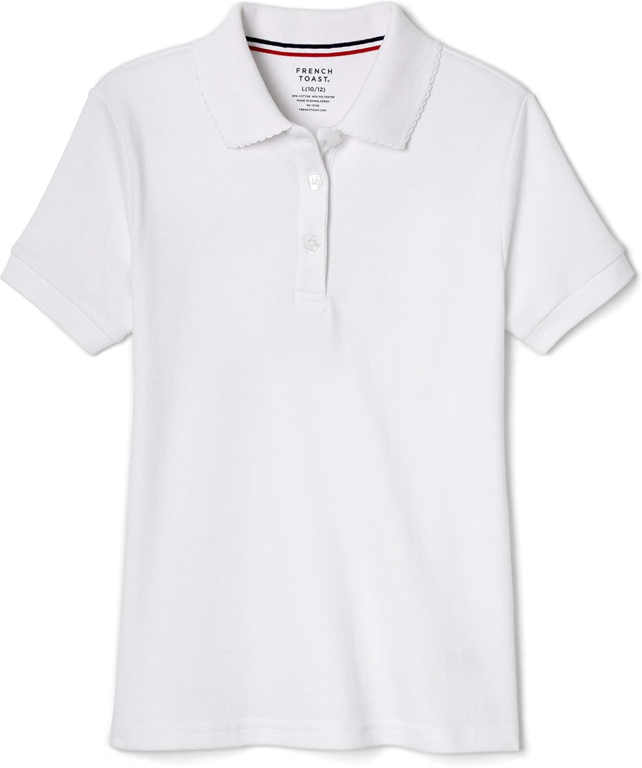 French Toast Girls’ Short Sleeve Picot Collar Polo School Uniform Shirt (Standard and Plus)