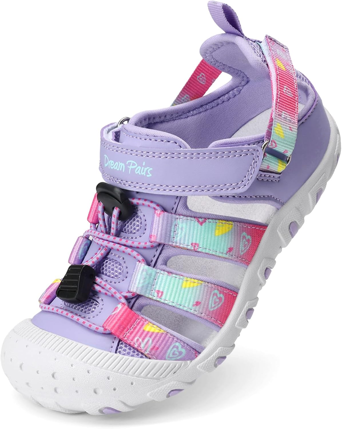 DREAM PAIRS Boys Girls Outdoor Athletic Sport Sandals Summer Hiking Beach Water Casual Closed Toe Rainbow Multicolor for Toddler/Little/Big Kids