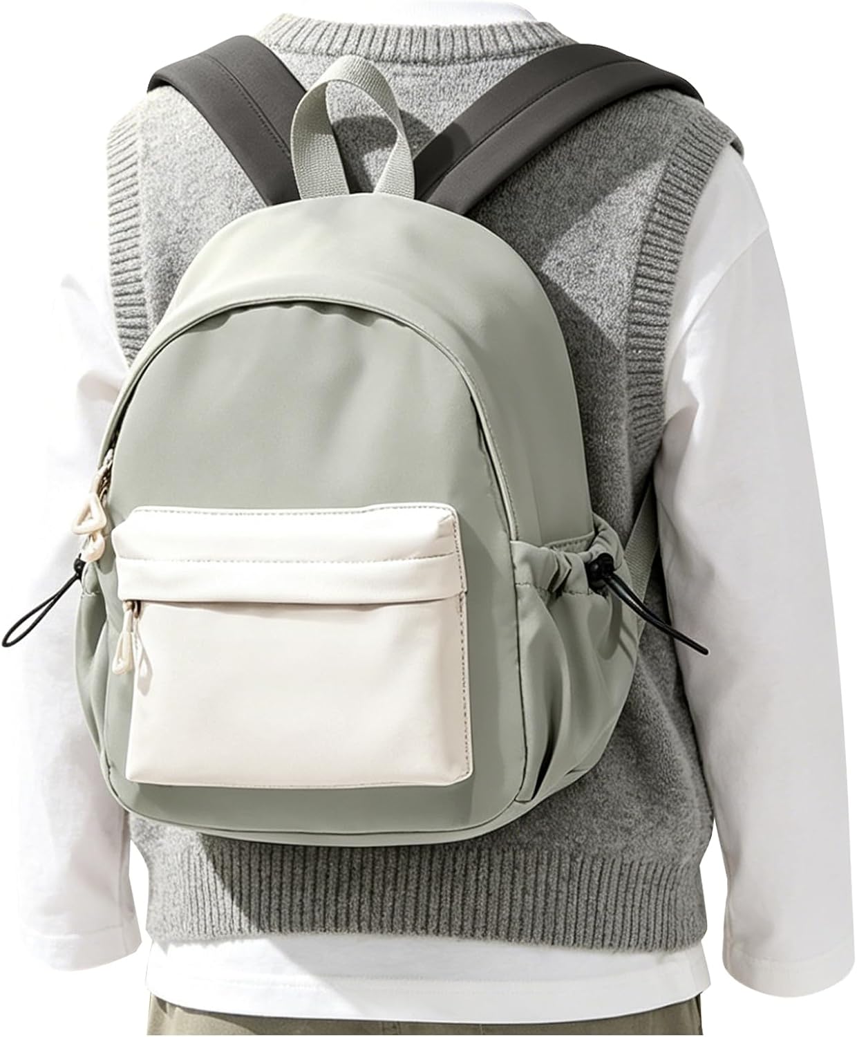 SEAFEW Small Toddler Backpack for Girls Boys, Kindergarten Backpack for Boys, Kids Backpack School Bag Cute Preschool Backpack for Aged 3-5, Green White