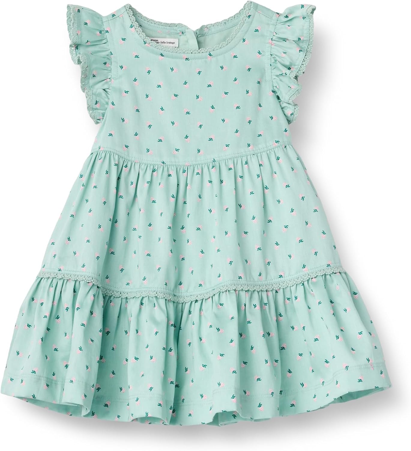 Amazon Essentials x Sofia Grainge Toddlers and Baby Girls’ Woven Cotton Sateen Fit & Flare Casual Dress