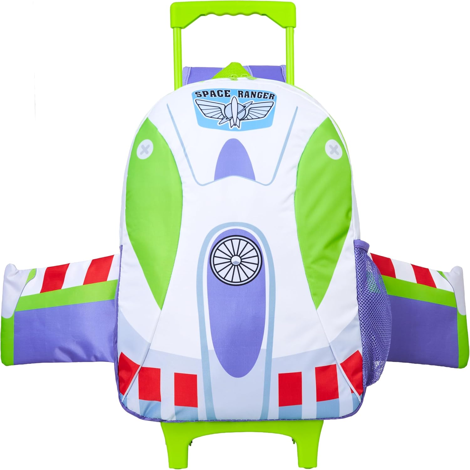 Disney Toy Story 2-in-1 Buzz Lightyear Carry On Luggage 18” Rolling Kids Mini Suitcase with Wheels & Handle 16L, Lightweight Travel Bag Gifts for Kids
