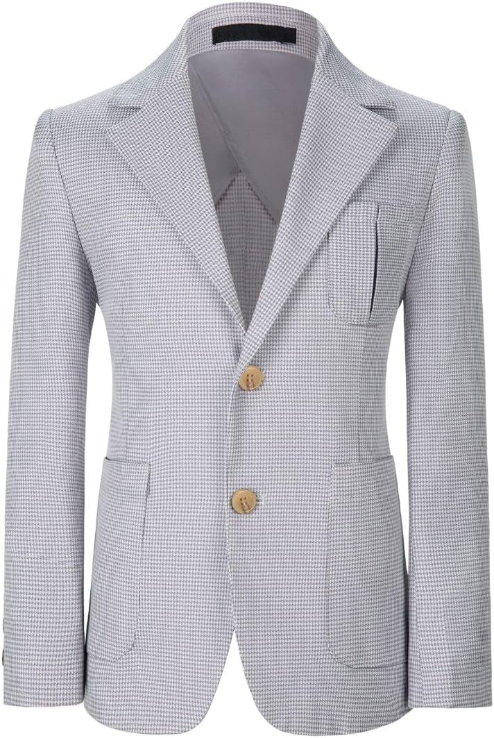 Visaccy Kids Blazers for Boys Slim Fit Suit Blazer Boy Formal Single Breasted Closure School Jacket