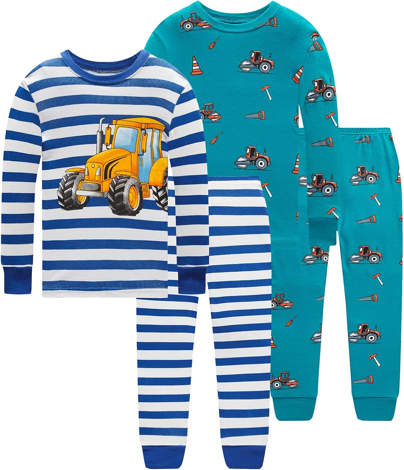 Little bety Cotton 4 Piece Pajamas Boys Long Sleeve Sets Toddler Boys Pjs Kids Sleepwear Sets