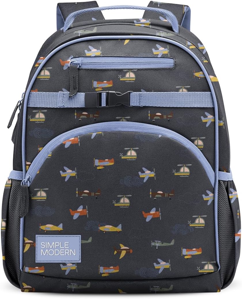 Simple Modern Medium Toddler Backpack for School Girls and Boys | Kindergarten Elementary Kids Backpack | Fletcher Collection | Kids – 15″ tall | Wheels Up