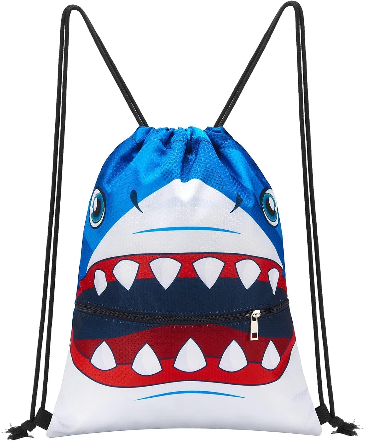 WAWASAM Kids Drawstring Backpack, Gym Swim Bag Cinch Bag for Girls Boys with Zipper Pocket