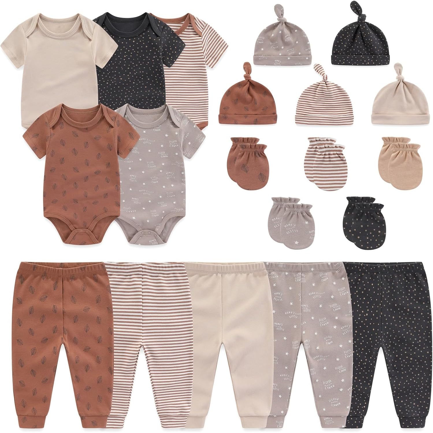 JELYLOVE Unisex Baby Boy Girl Bodysuits Sets 20 pack Cotton Casual New born Clothes Comfort Infant Outfit Baby Essentials