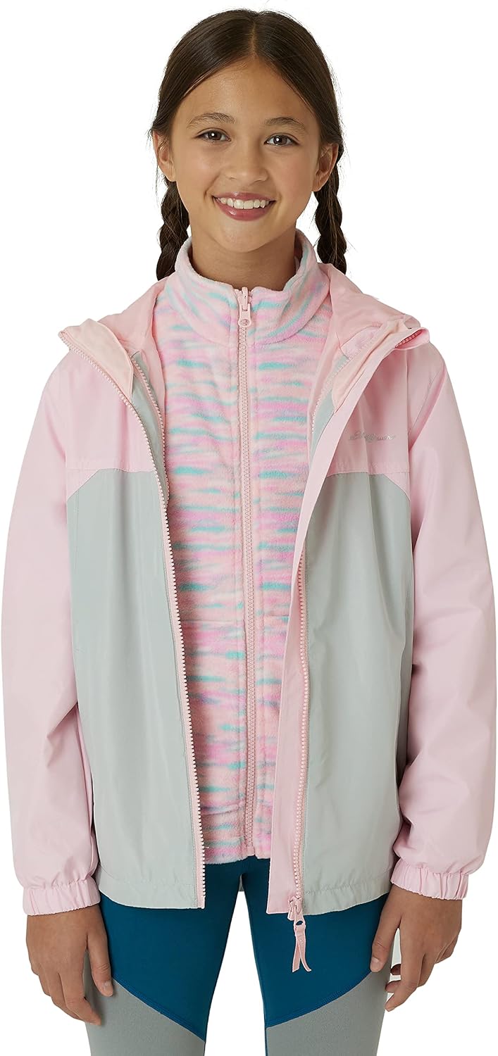 Eddie Bauer Girls’ Rain Jacket – Lone Peak Waterproof 3 in 1 Insulated Windbreaker Coat with Removable Fleece Lining (5-20)