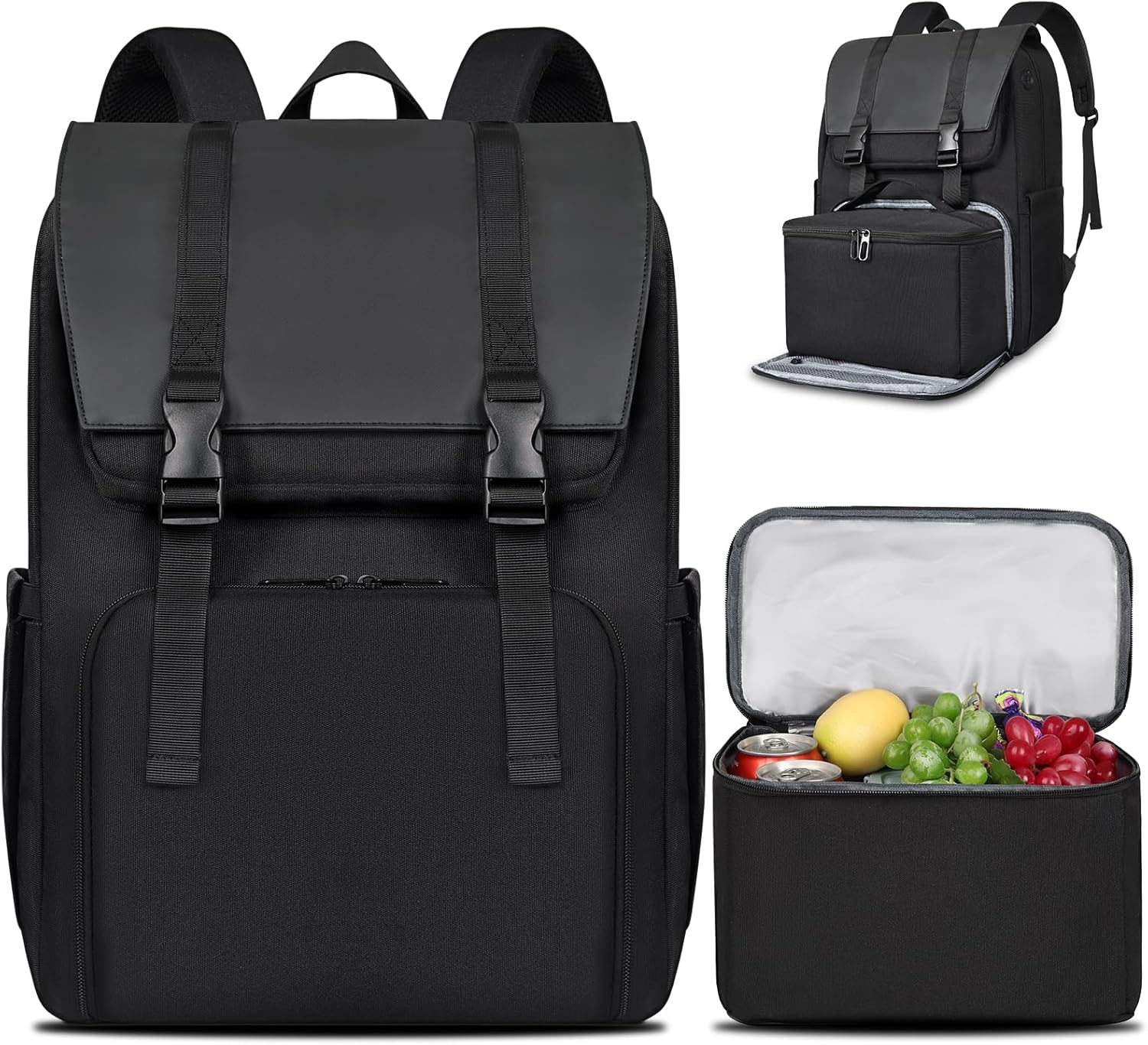 BERTASCHE Lunch Backpack, Laptop Backpack 15.6 inch w/Insulated Cooler Lunch box for Men Women, Vintage Work Backpack for College Business Commuter Travel