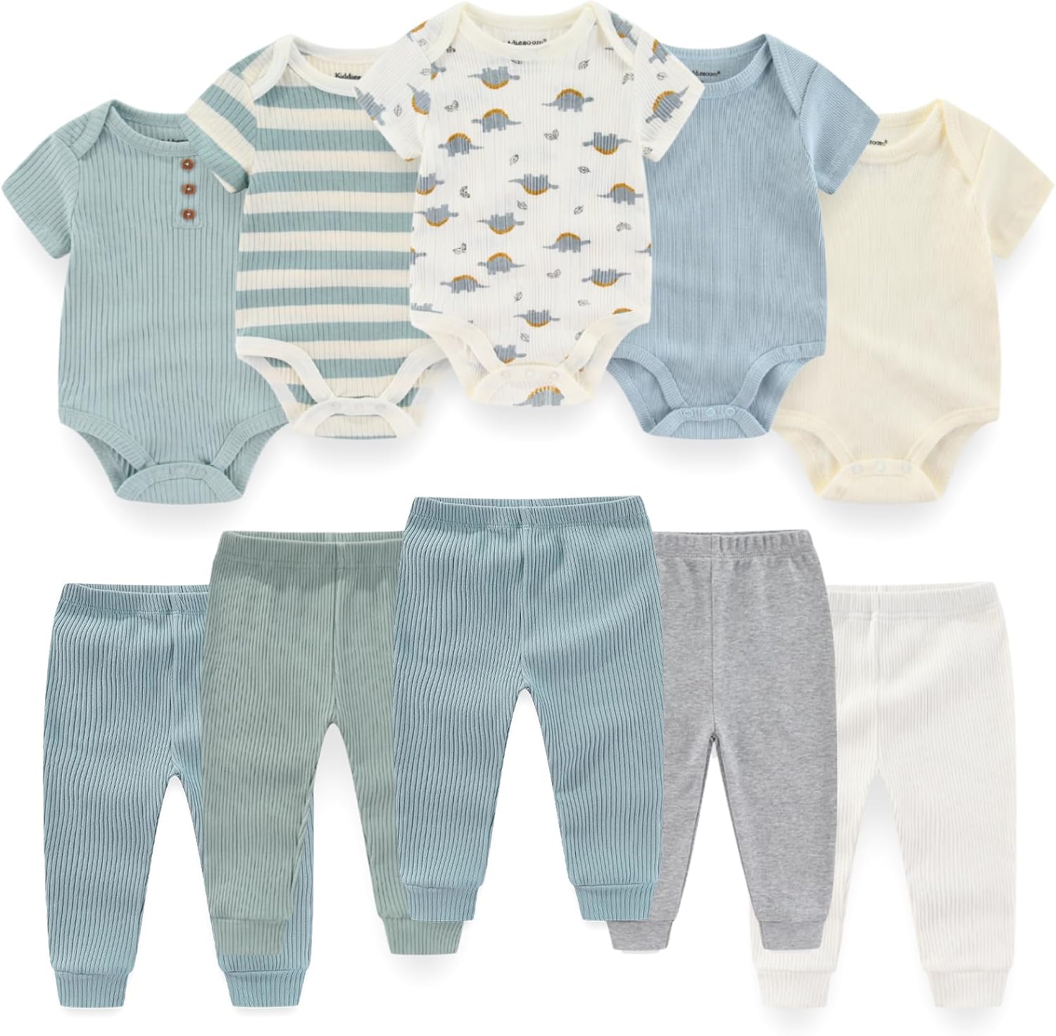 Baby Bodysuit and Pant Set 10 Pack Cotton Newborn Baby Boy Girl Clothes Outfits