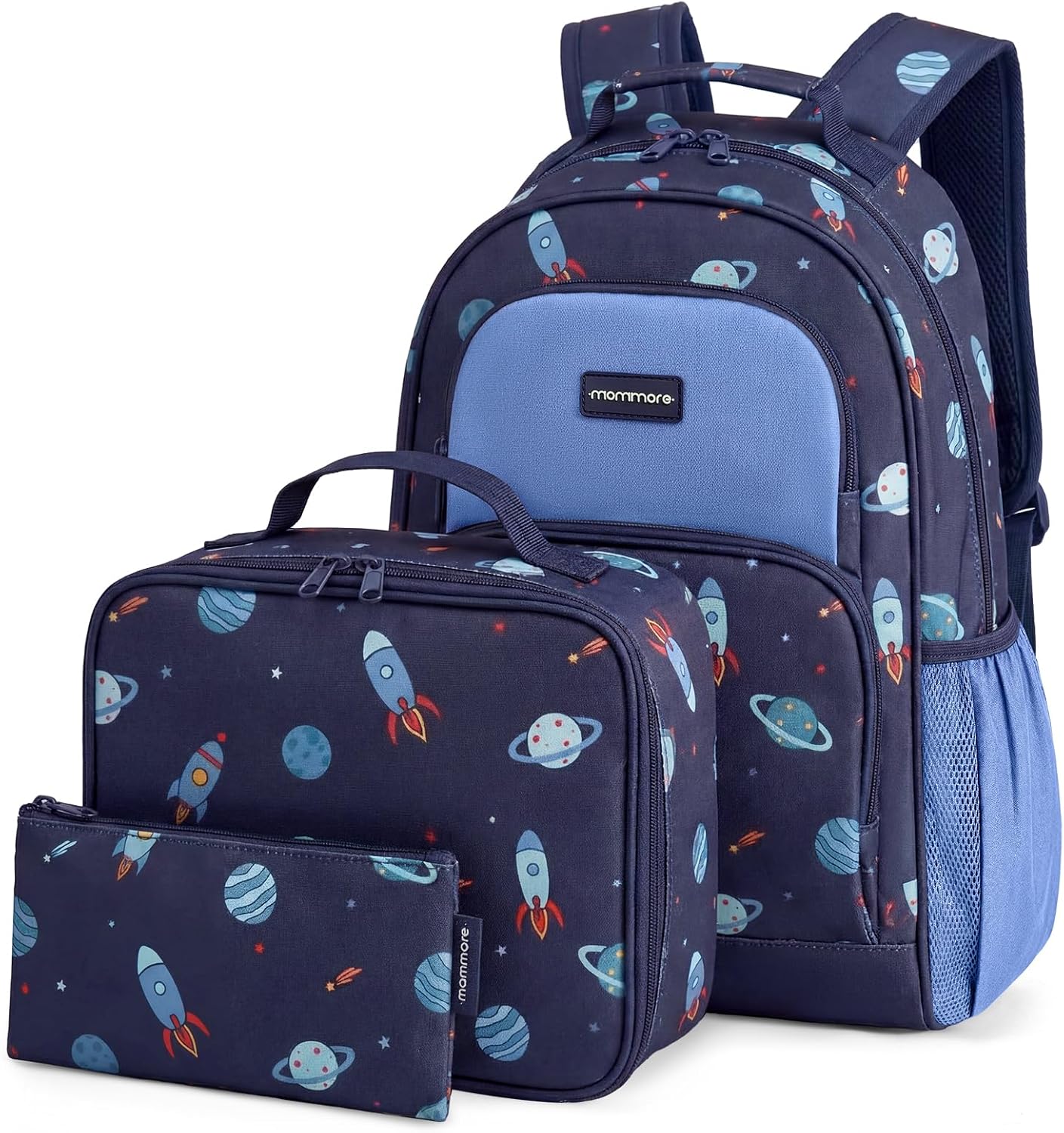 mommore Kids Backpack for Boys Girls 4-8 Kindergarten Elementary School Backpack with Lunch Box – 15” H Fit Folder