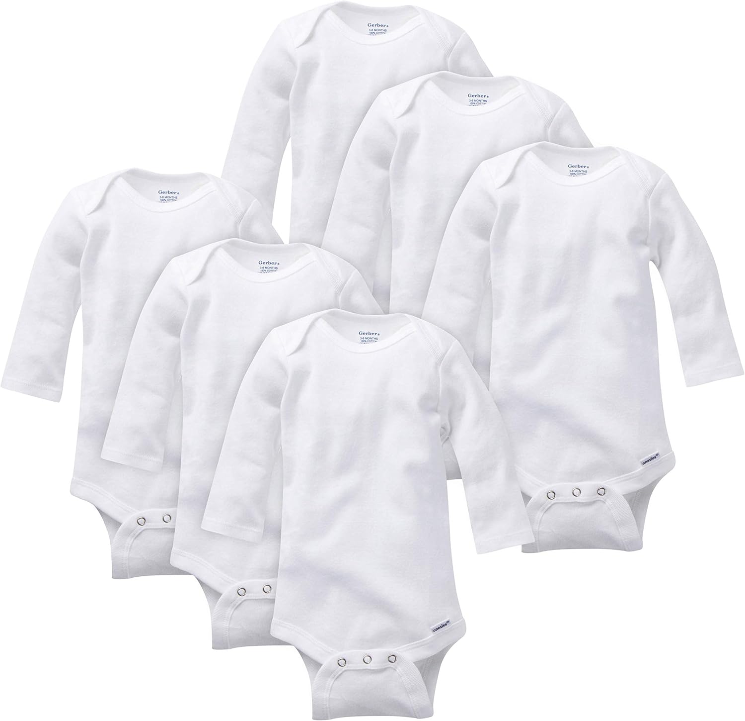 Gerber Baby 6-pack Long-sleeve Onesies Bodysuit