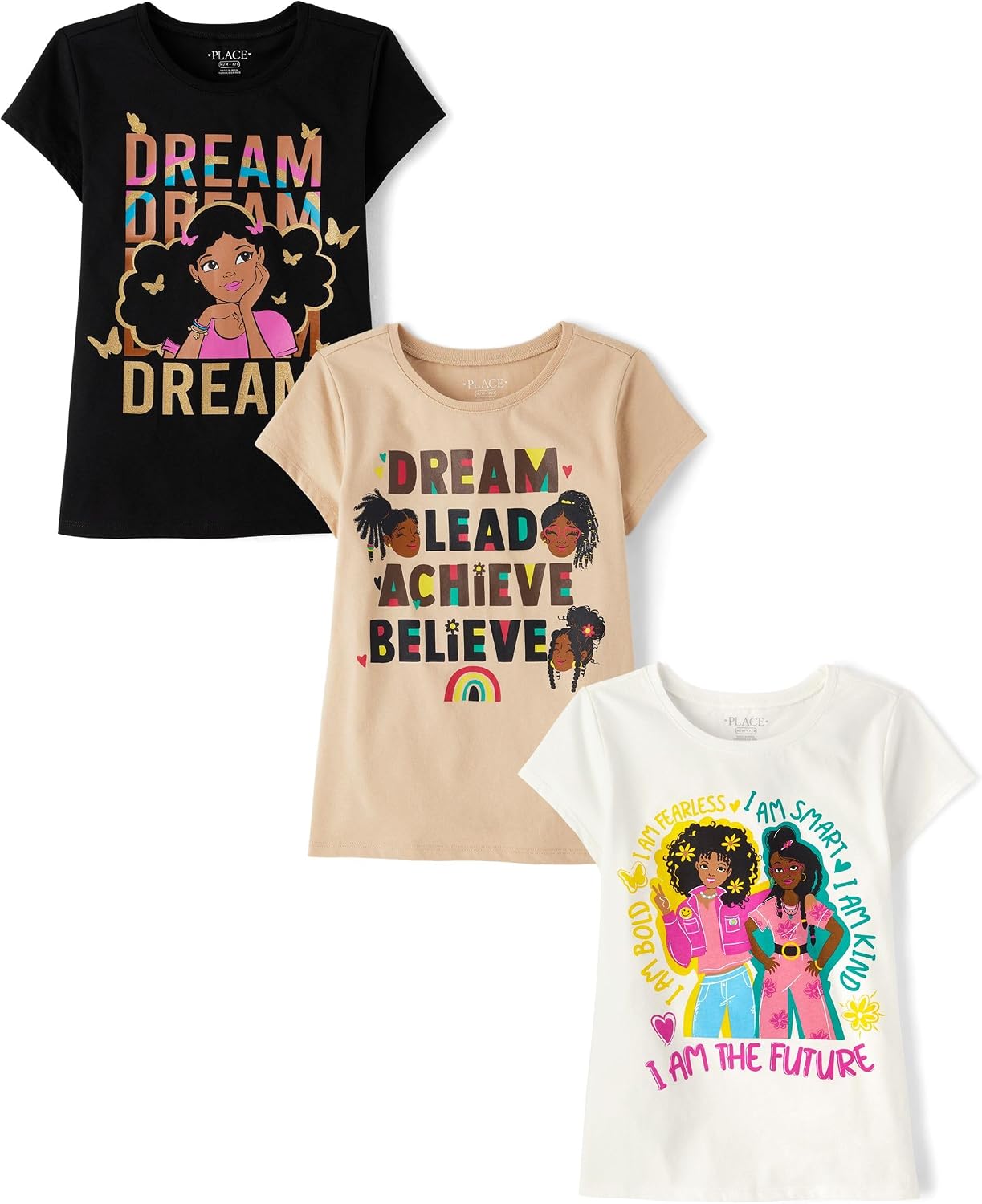 The Children’s Place Girls’ All Holidays,Birthdays Short Sleeve Graphic T-Shirts,3 Pack