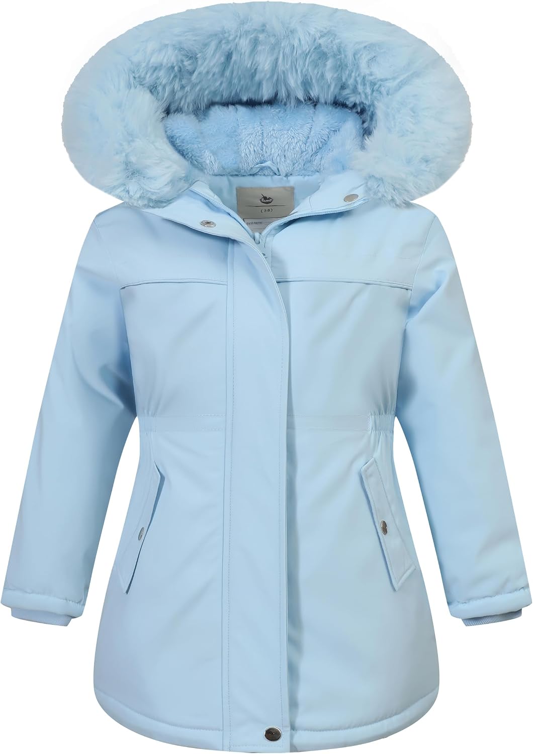 Girls Waterproof Winter Jacket Fleece Lined Hooded Coat,Kid’s Warm Insulated Parka for School & Outdoor Play