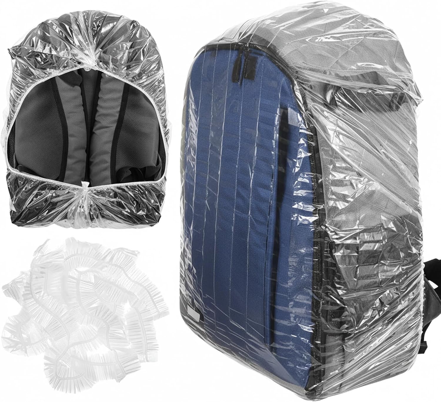 Molain 10 Pack Backpack Rain Cover, Disposable Waterproof Lightweight Backpack Cover Elastic Covers Protector Disposable Rain Covers for Backpacks Outdoor Hiking Cycling Camping Travel Emergency