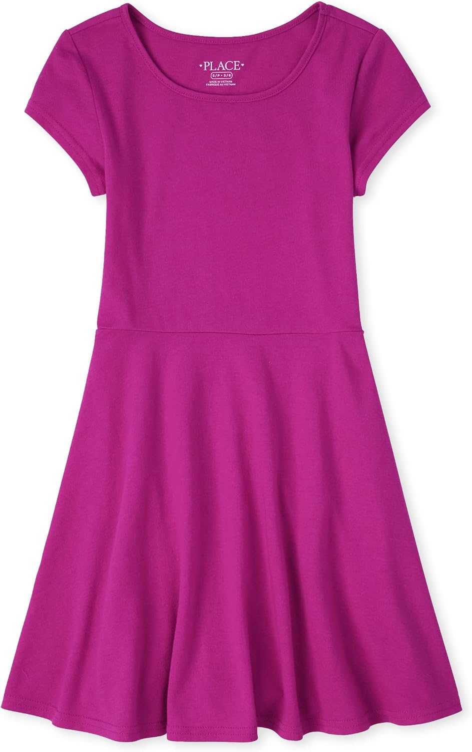 The Children’s Place Girls’ Short Sleeve Basic Skater Dress 2 Pack