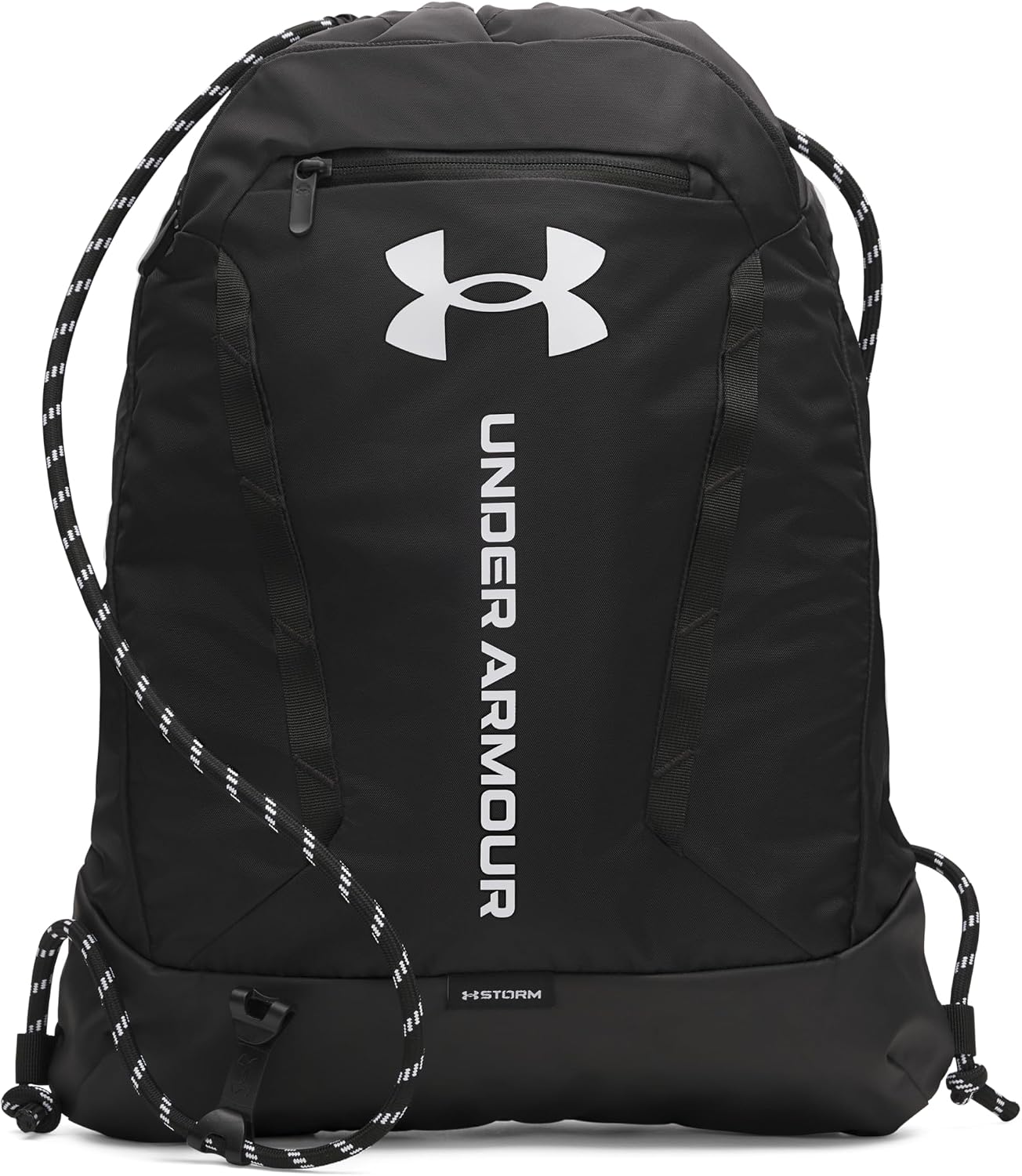 Under Armour Unisex Hustle Sackpack, (001) Black/Black/White, One Size Fits Most