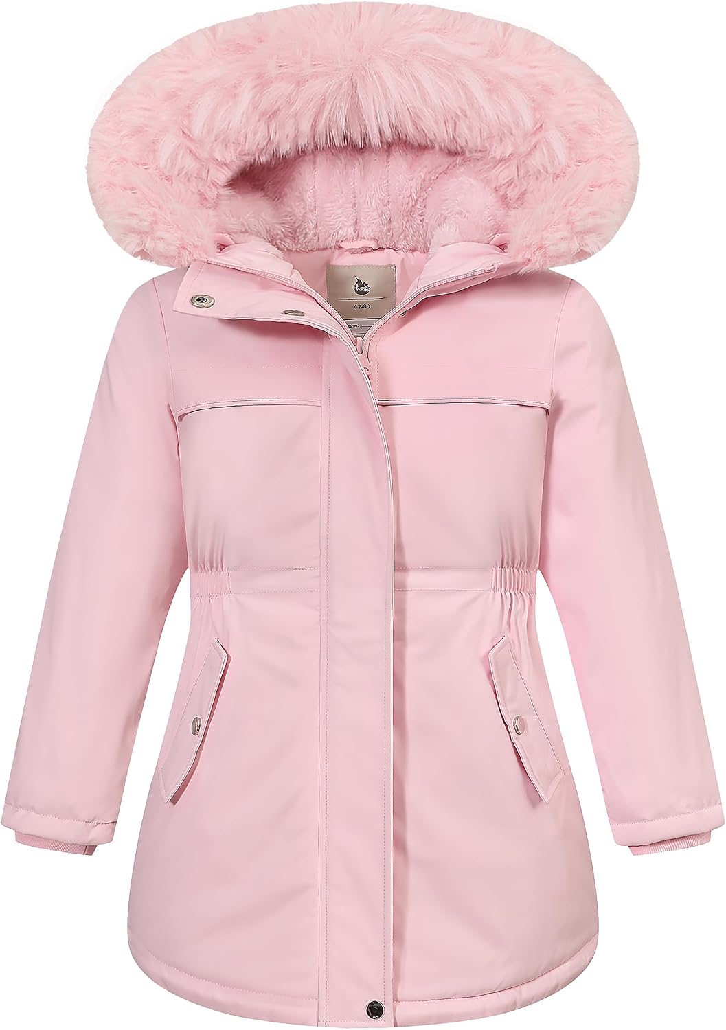 Girls Waterproof Winter Jacket Fleece Lined Hooded Coat,Kid’s Warm Insulated Parka for School & Outdoor Play