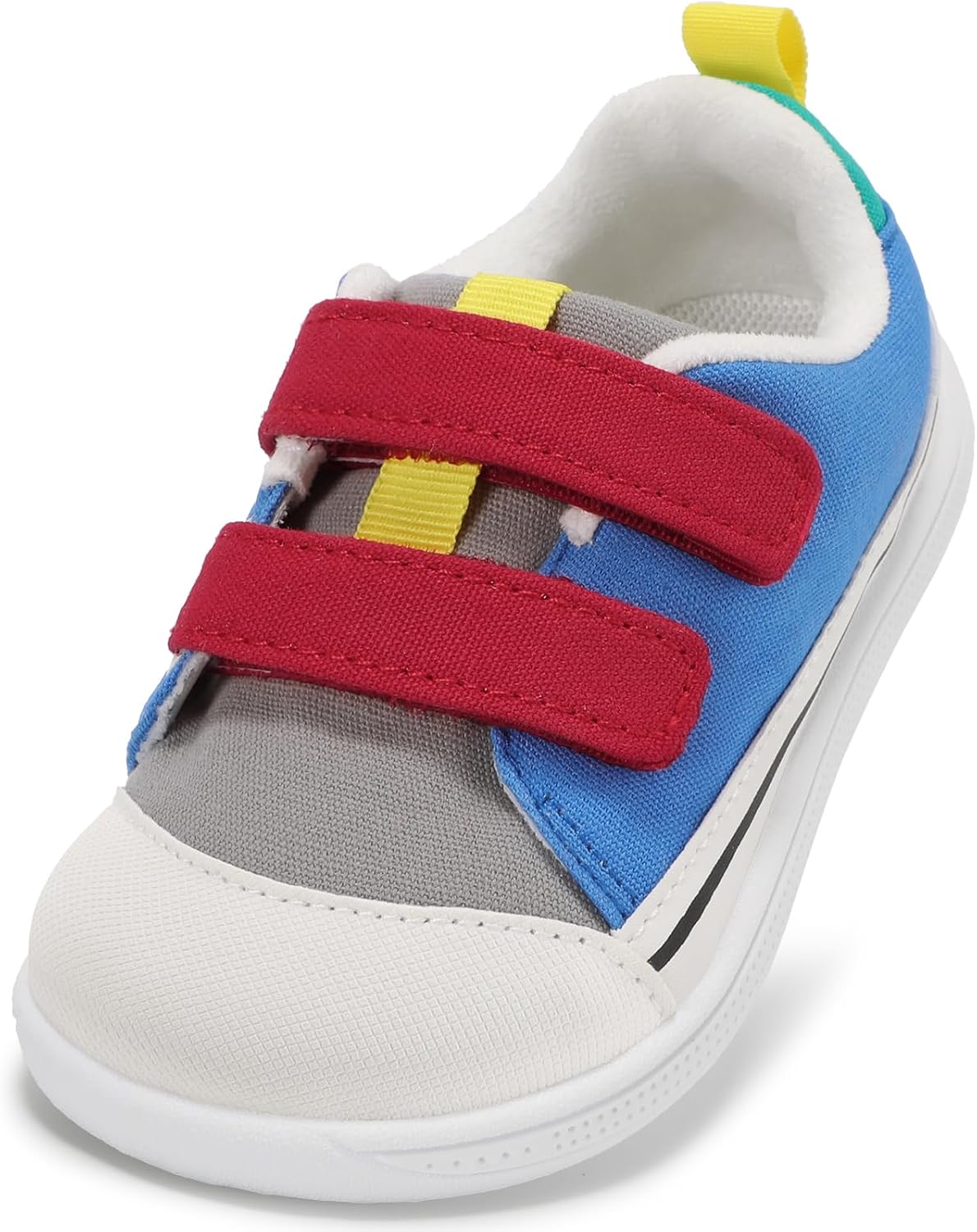 STQ Toddler Wide Toe Box Shoe Girl Boy Barefoot Hook and Loops Non-Slip Walking Baby Sneakers