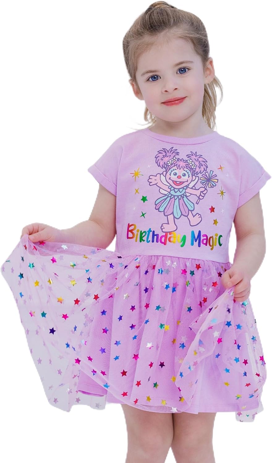 Sesame Street Birthday Mesh Dress Infant to Little Kid Sizes (12 Months – 5)