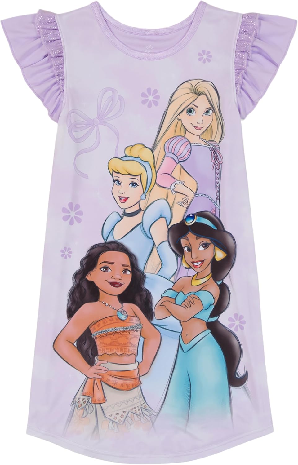 Disney Girls’ Dress Nightgown, Short-Sleeve Fantasy Gown, Soft & Cute Pajamas for Kids