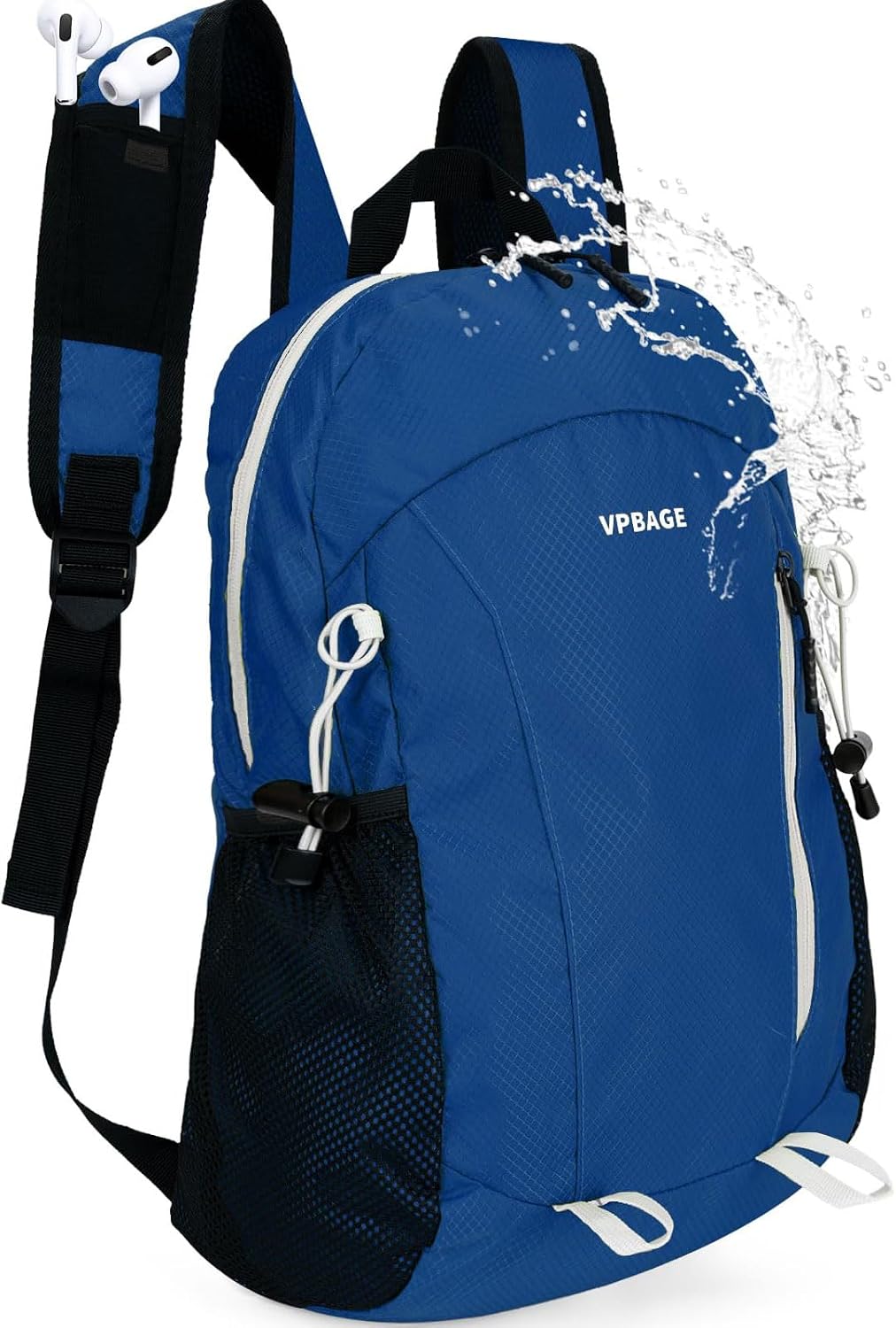 VPBAGE 15L Water-resistant Hiking Daypack, Small Backpack Travel Outdoor, Lightweight Day Pack with Tool Loops