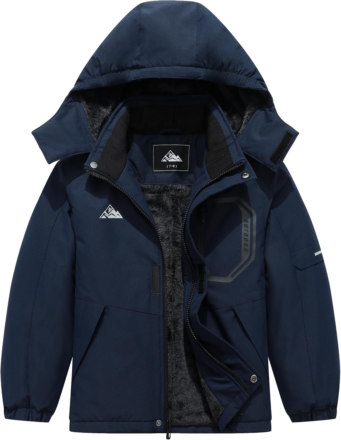 Kids Boy’s Winter Waterproof Ski Jacket,Thick Snow Coat with Detachable Hood Warmth Windproof Snowboard Jackets