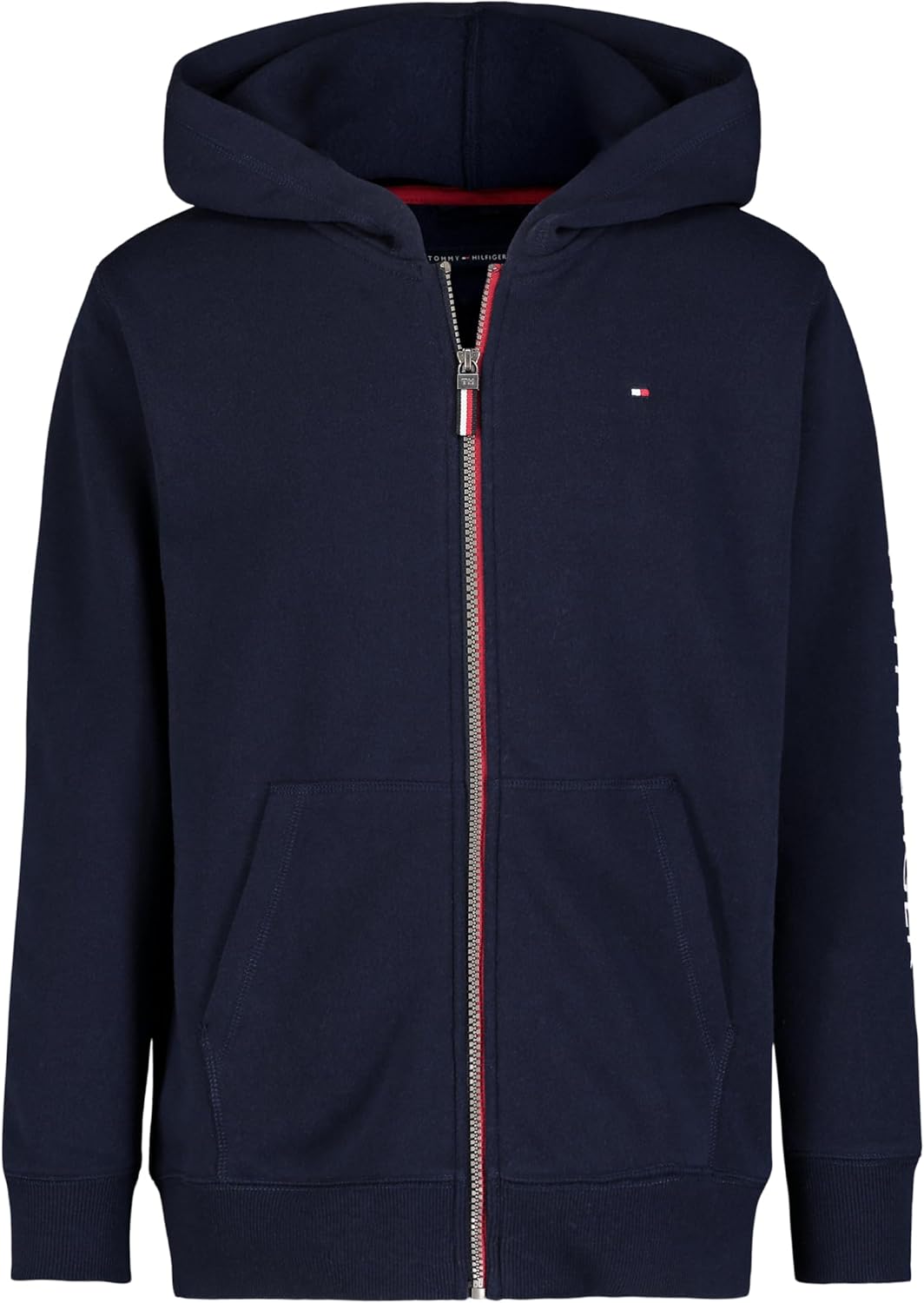 Tommy Hilfiger Boys’ Long Sleeve Fleece Full Zip Hoodie With Front Pockets