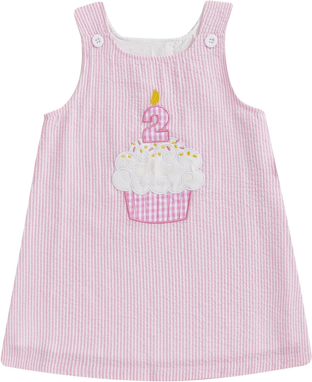 Baby Girl First Birthday Outfit 1 Cake Embroidery One Year Old Birthday Dress Smash Cake Dresses