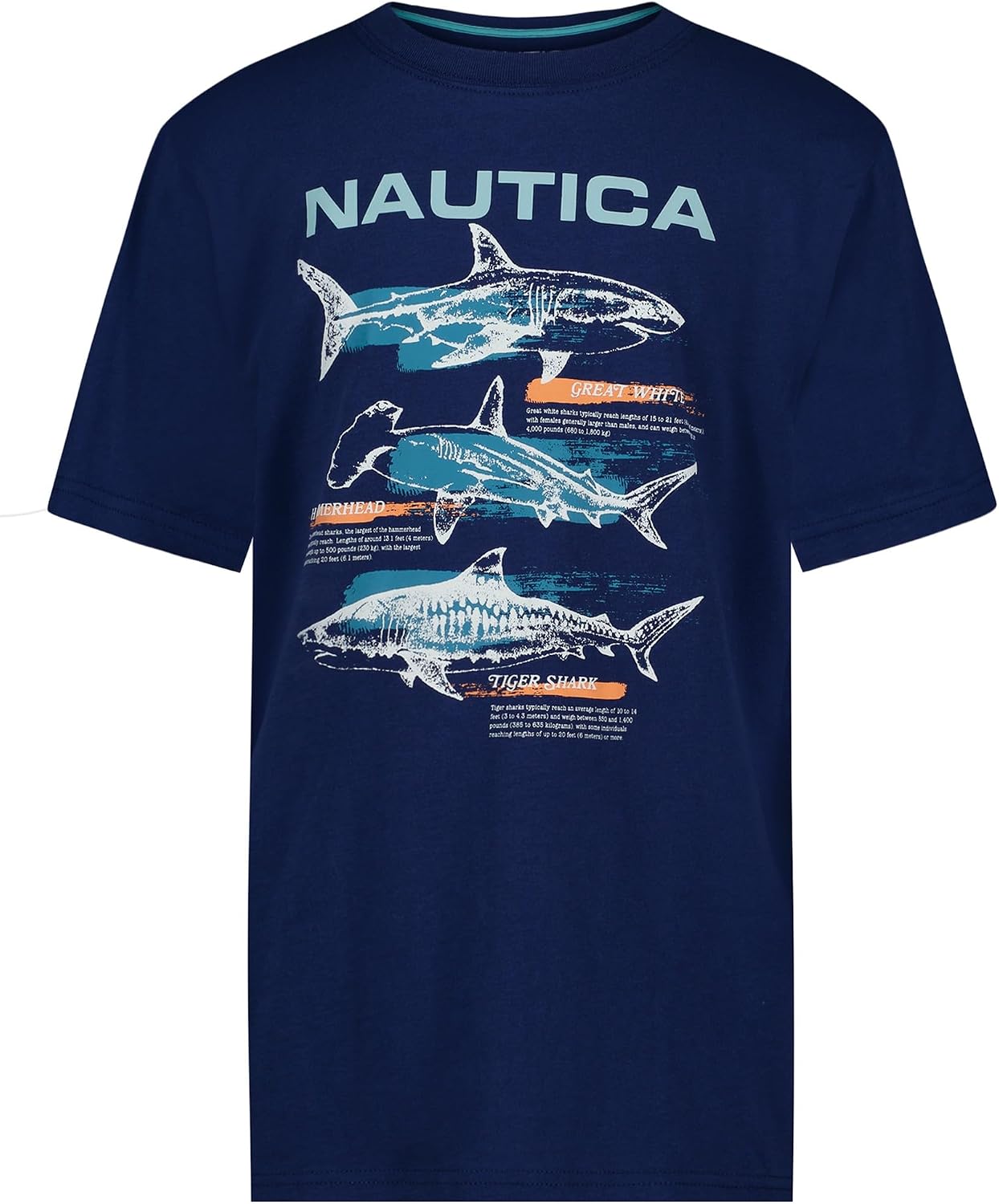 Nautica Boys’ Short Sleeve J-Class Logo Crew Neck T-Shirt, Soft, Comfortable, Relaxed Fit