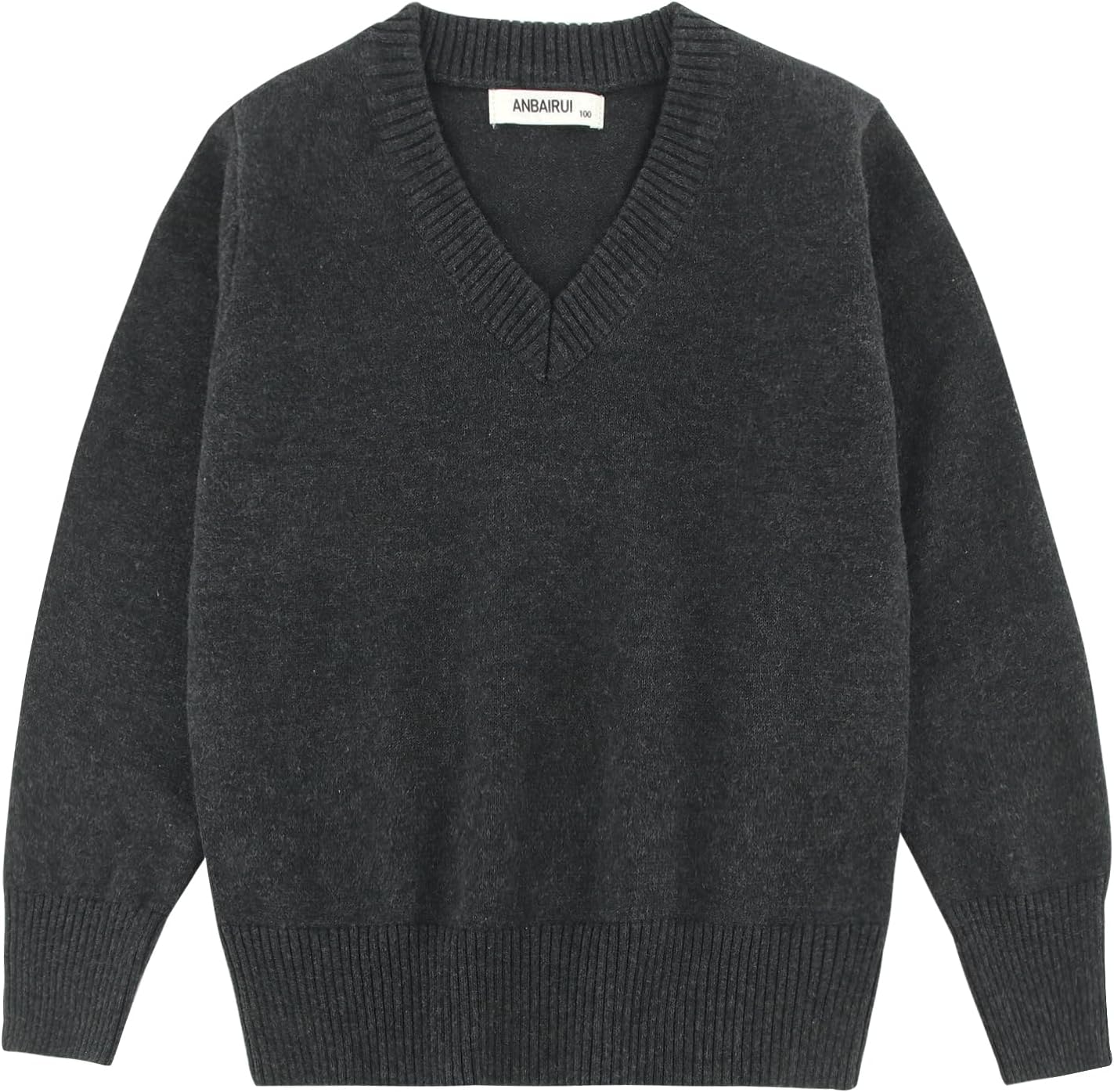 Boys & Girls V-Neck School Uniform Sweater Long Sleeve Pullover Knit Tops for Kids 4-15 Years