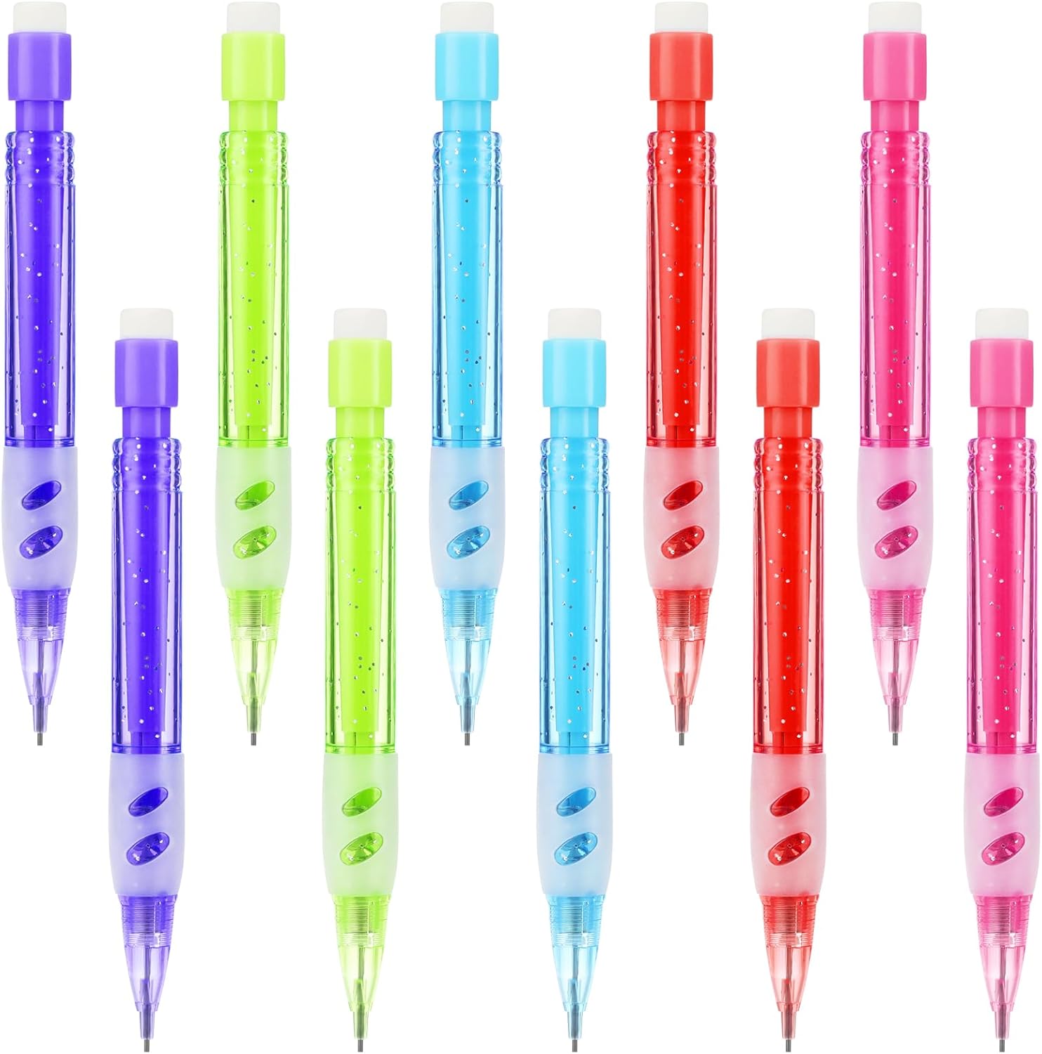 Mabor 10 PCS Mini Mechanical Pencils 0.7mm Automatic With Eraser for High School Students – Office Supplies for Writing & Drawing